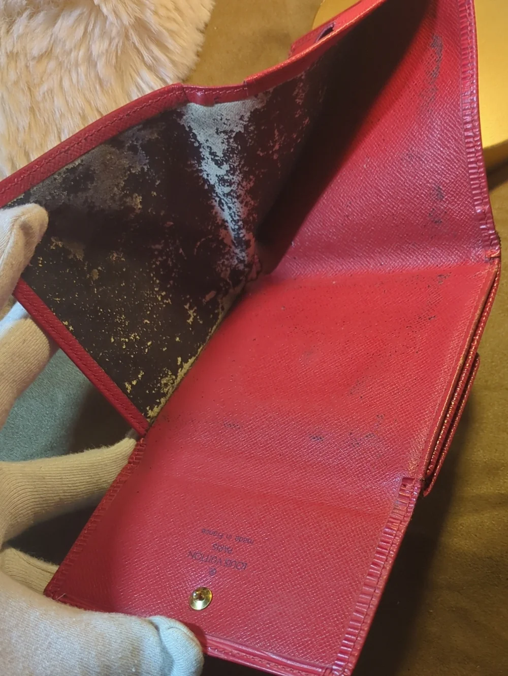 Louis Vuitton Red Epi Leather Compact Wallet